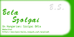 bela szolgai business card